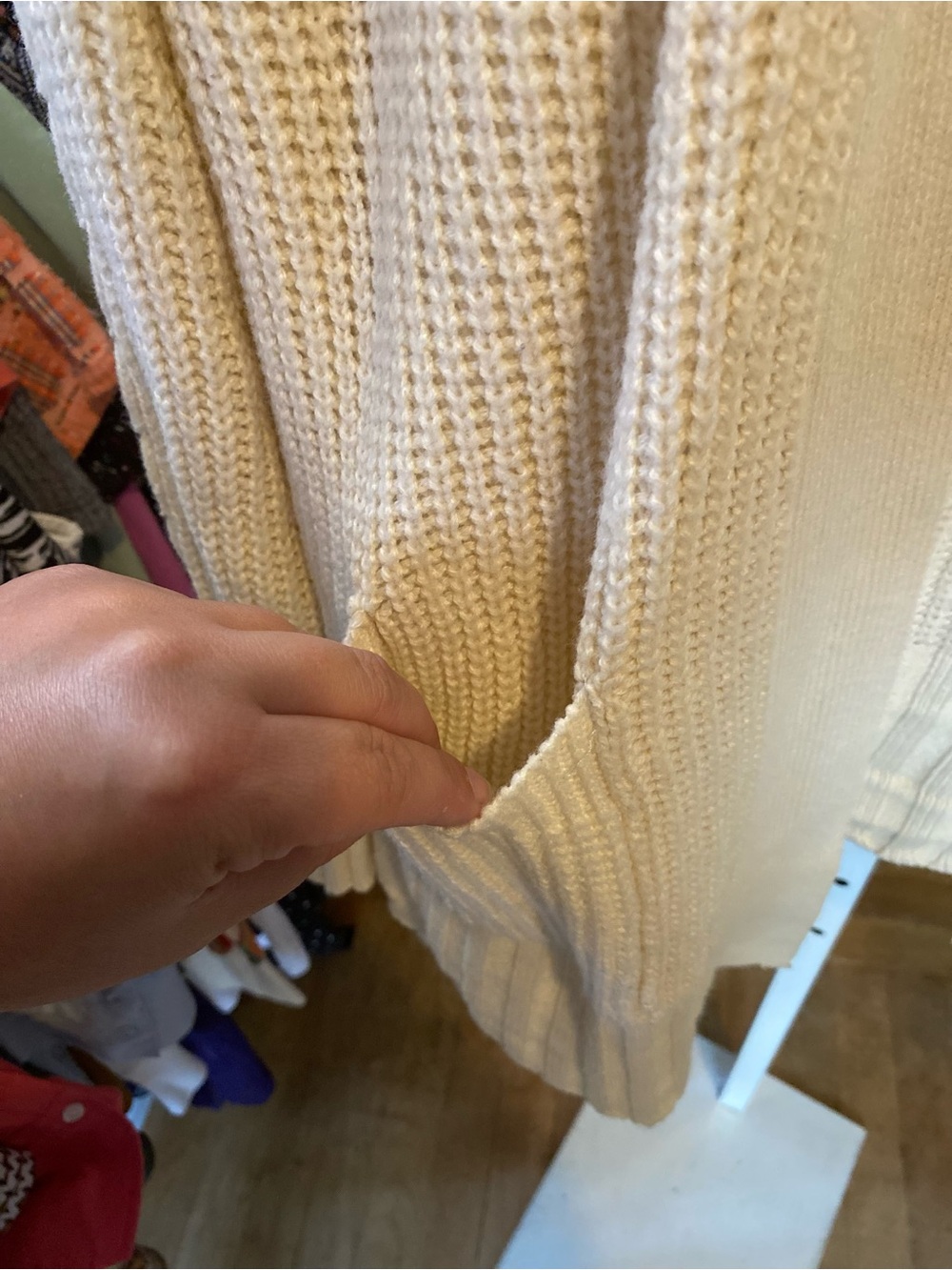 Say What? Cream Open-Front Waffle Knit Cardigan - Picture 3 of 4